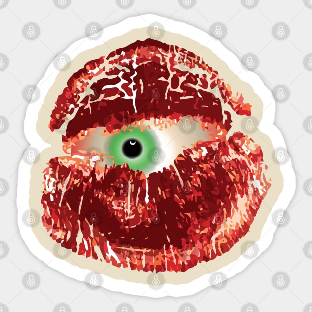 Eye in lips Sticker by tesiamarieart